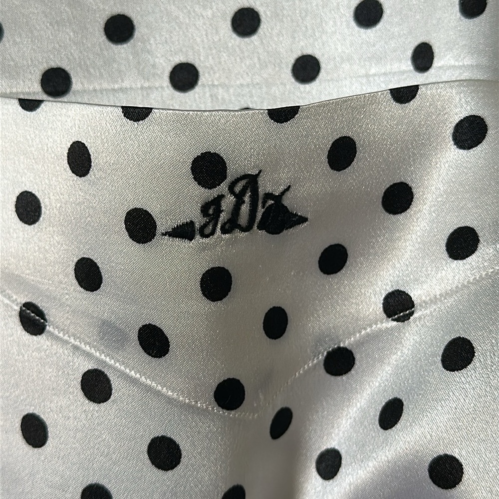 Michael's Custom Clothes Women’s White/Black  Polka Dot Silk Night Shirt Size XL - Picture 5 of 6